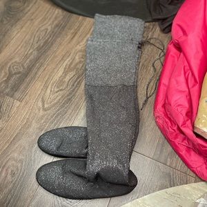 Sparkling knee high boots